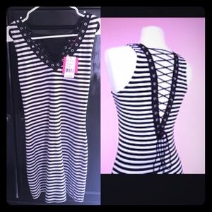 Black n White striped Betsey Johnson Dress